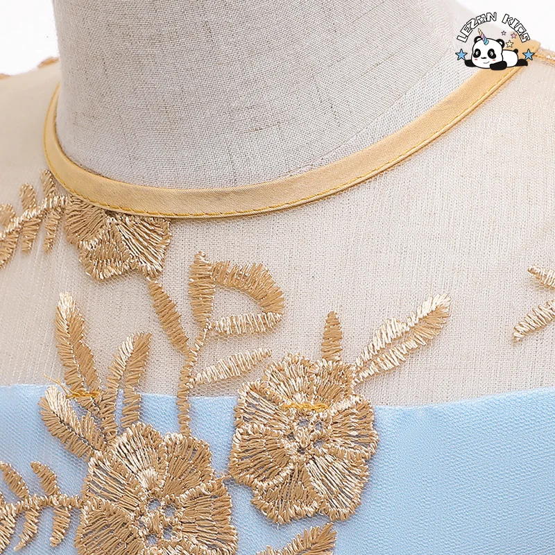 LEZONKIDS - New  2023 latest designs hot sale lace birthday flower party children wedding princess little kids clothing girls dresses